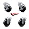 Service Caster 4 Inch Soft Rubber Wheel Swivel Bolt Hole Caster Set with 2 Brake SCC-BH20S414-SRS-2-TLB-2 - alternate 1
